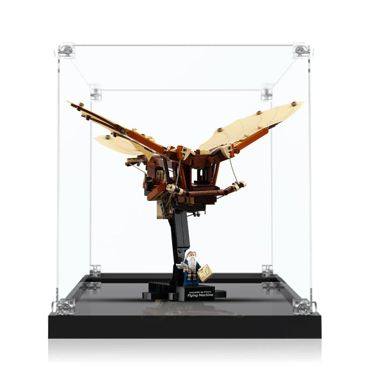 Leonardo da Vincis Flugmaschine in einer Vitrine