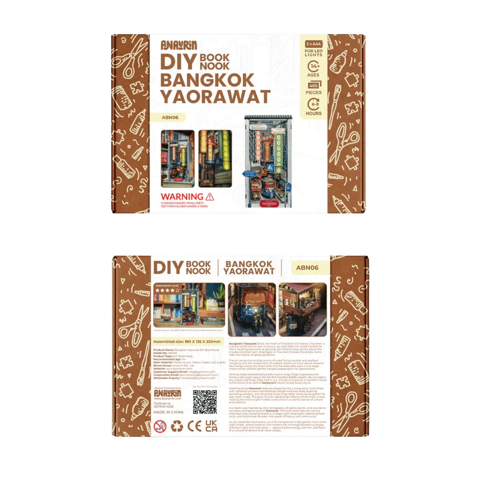 DIY Book Nook Bangkok Yaowarat Modellbausatz Verpackung