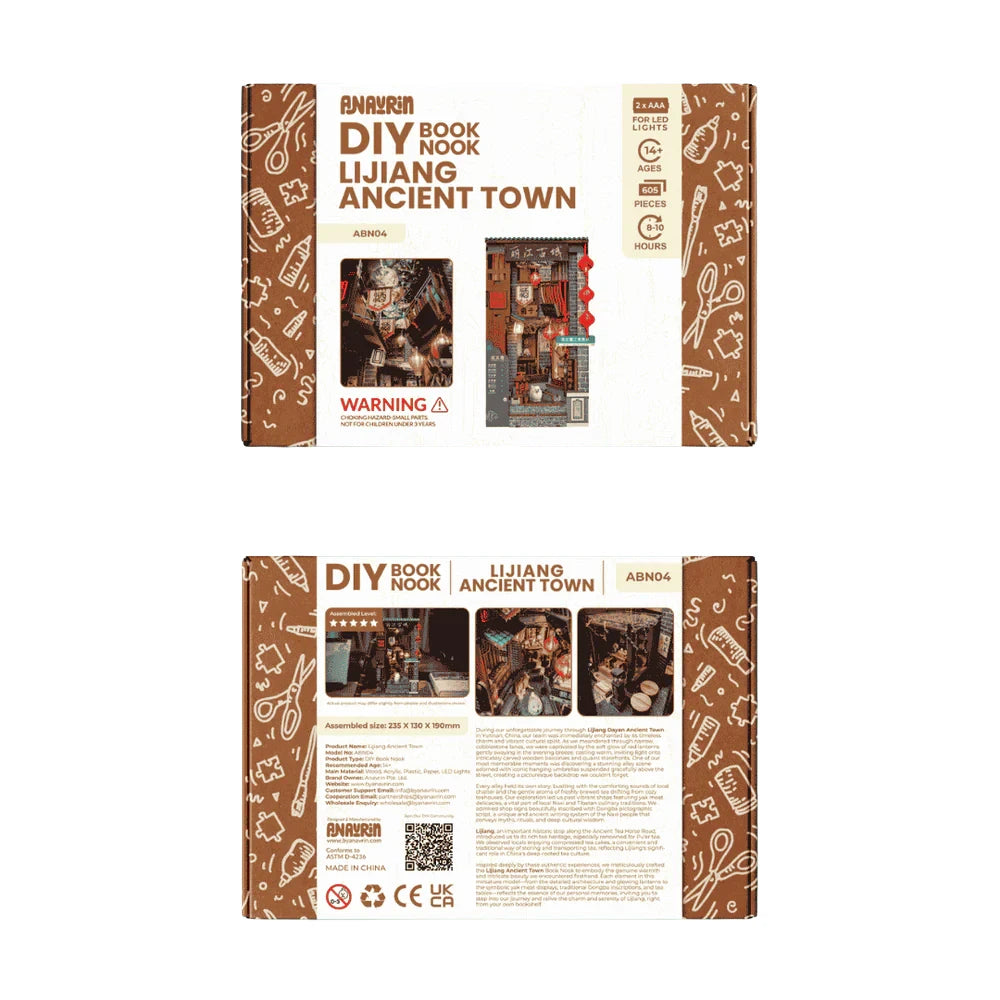 DIY Book Nook Lijiang Ancient Town Modellbausatz Verpackung