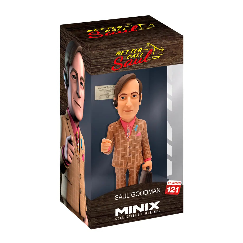 Minix Sammelfigur von Saul Goodman aus Better Call Saul in einer Schachtel