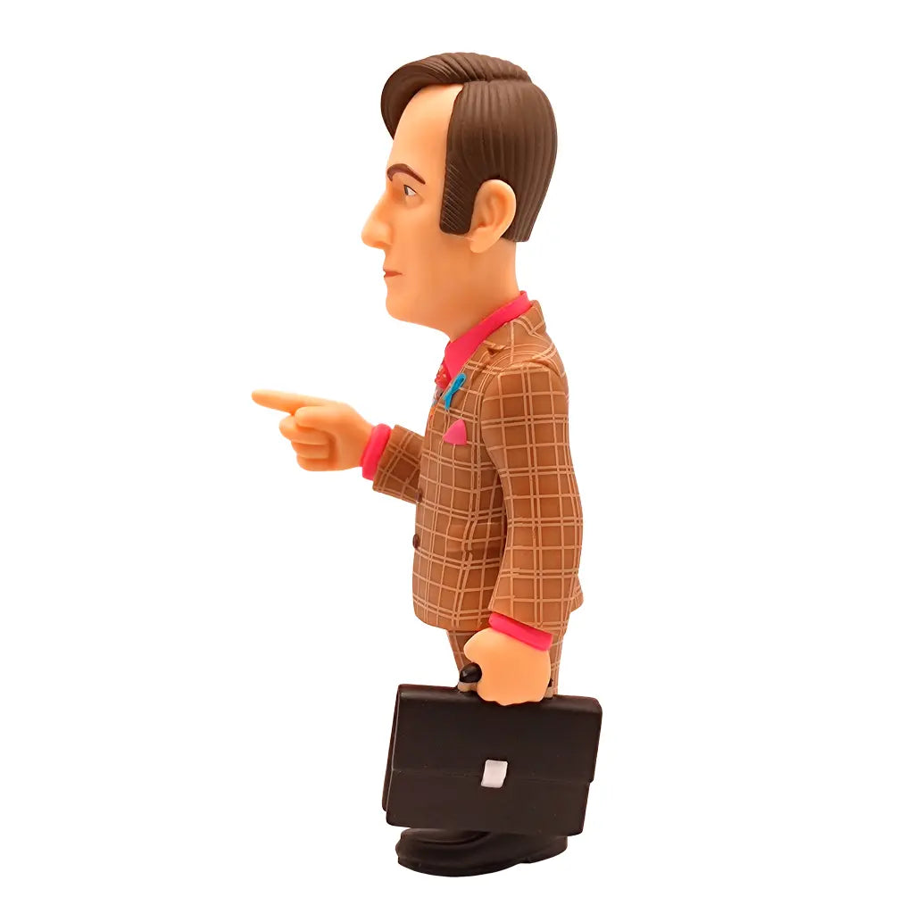Saul Goodman Wackelkopf Figur in kariertem Anzug mit Aktentasche
