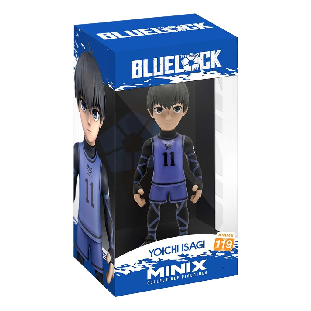 Blue Lock Yoichi Isagi Minix Sammelfigur in blauer und schwarzer Uniform mit Nummer 11