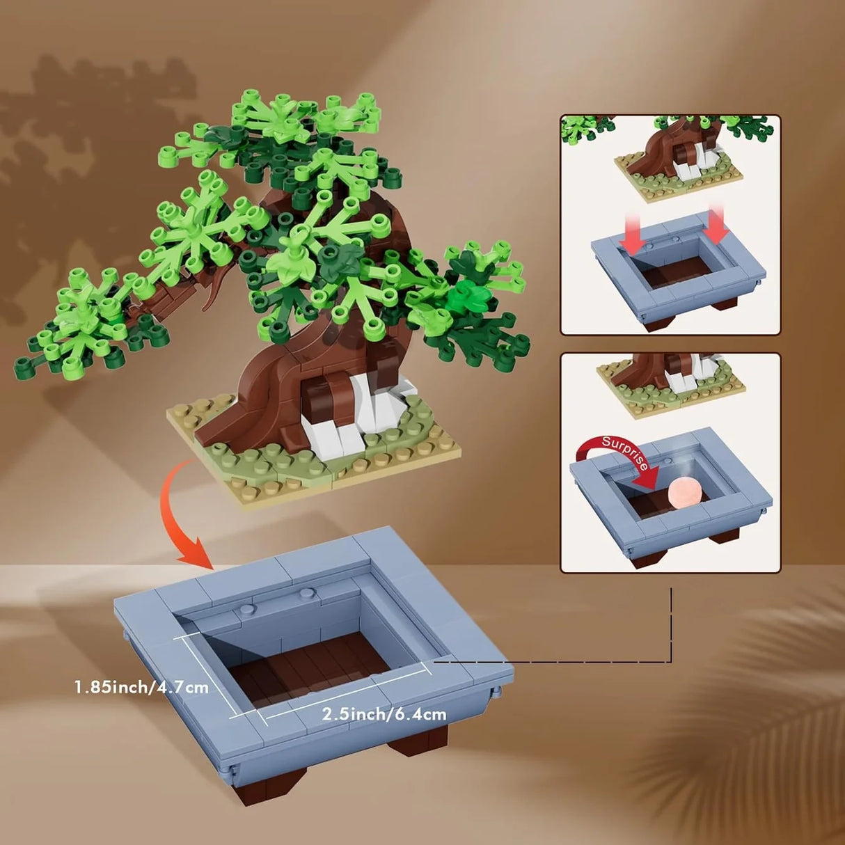 Bonsai-Baum-Bausatz mit Topf und Überraschungselement