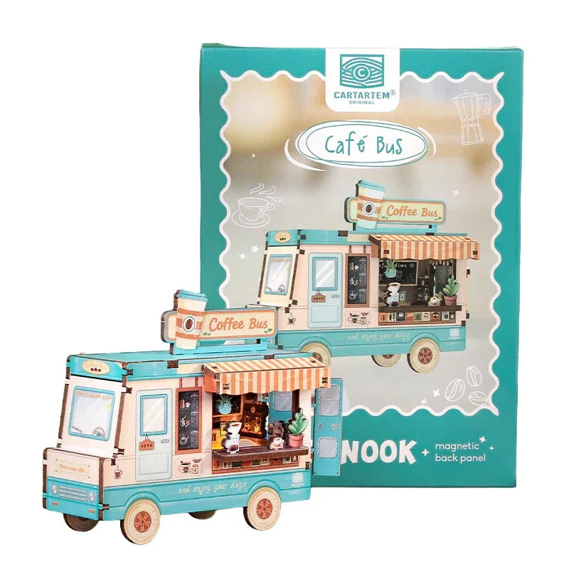 Cartartem Original Café Bus Modellbausatz mit magnetischer Rückwand