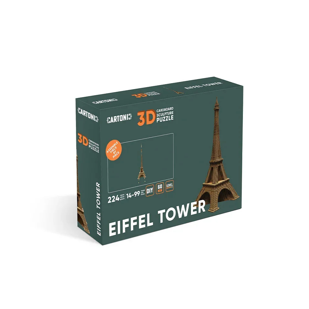 Verpackung eines 3D Papp Puzzles vom Eiffelturm