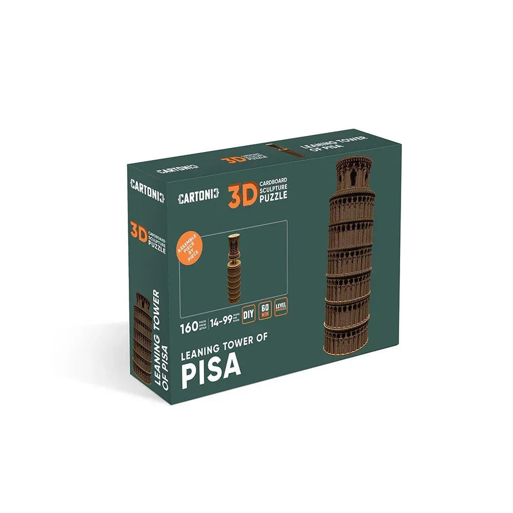 Verpackung eines 3D Papp Puzzles vom Schiefen Turm von Pisa