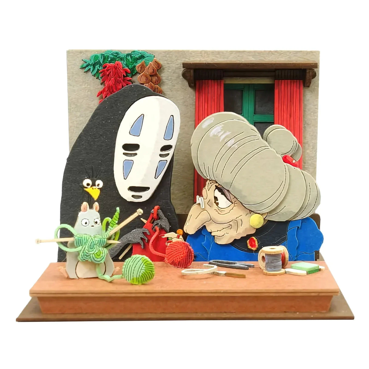 Chihiros Reise ins Zauberland Diorama mit No-Face, Yubaba und einem Wollknäuel