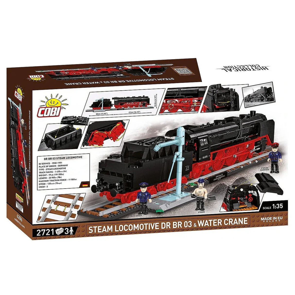 Cobi Bausatz Dampflokomotive DR BR 03 mit Wasserkran und Figuren