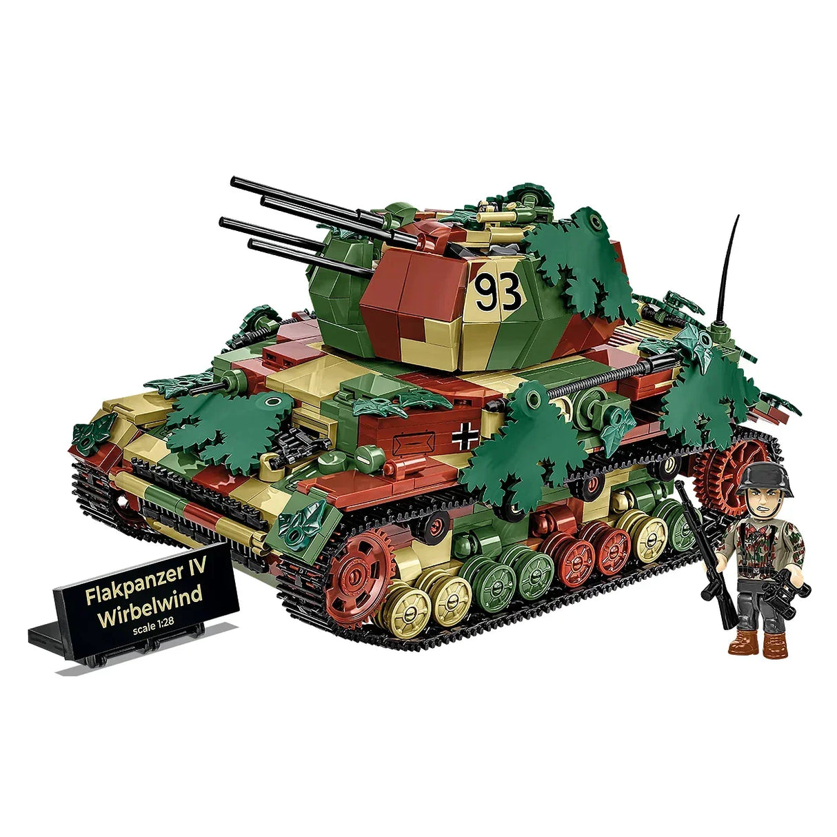 Flakpanzer IV Wirbelwind Modellbausatz mit Soldat und Namensschild