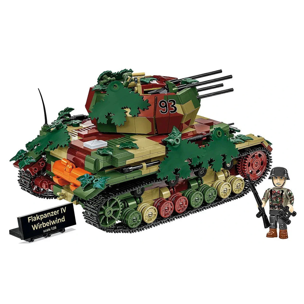 Flakpanzer IV Wirbelwind Modellbausatz mit Tarnung und Soldat