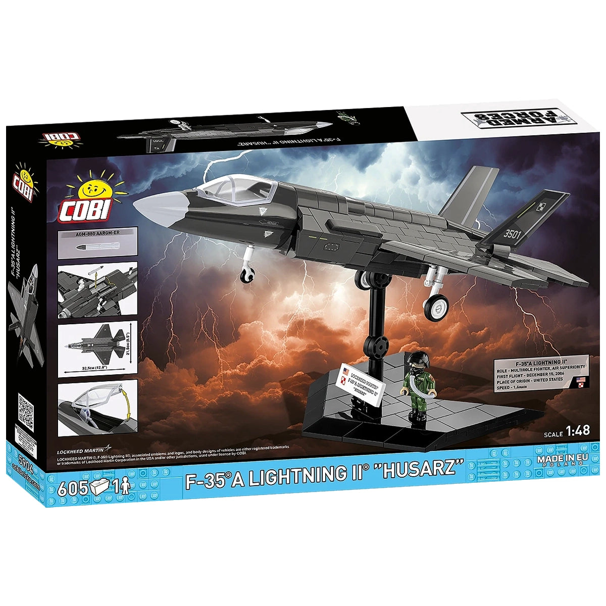 COBI F-35A Lightning II Husarz Modellbausatz in Verpackung