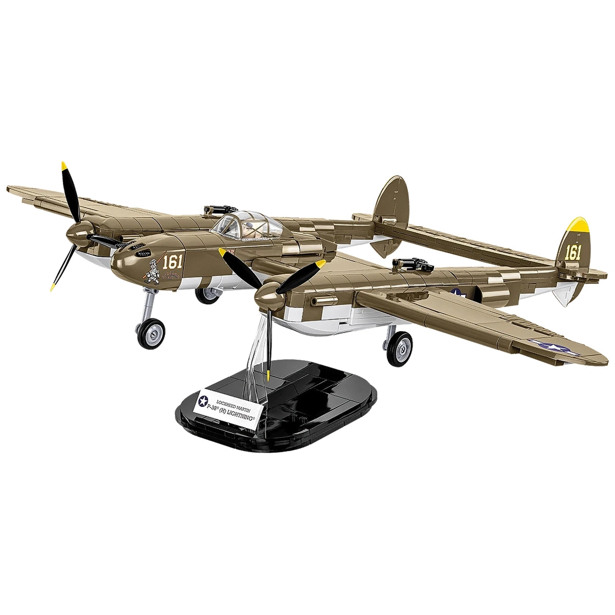 Lockheed Martin P-38 Lightning Modellflugzeug auf Ständer