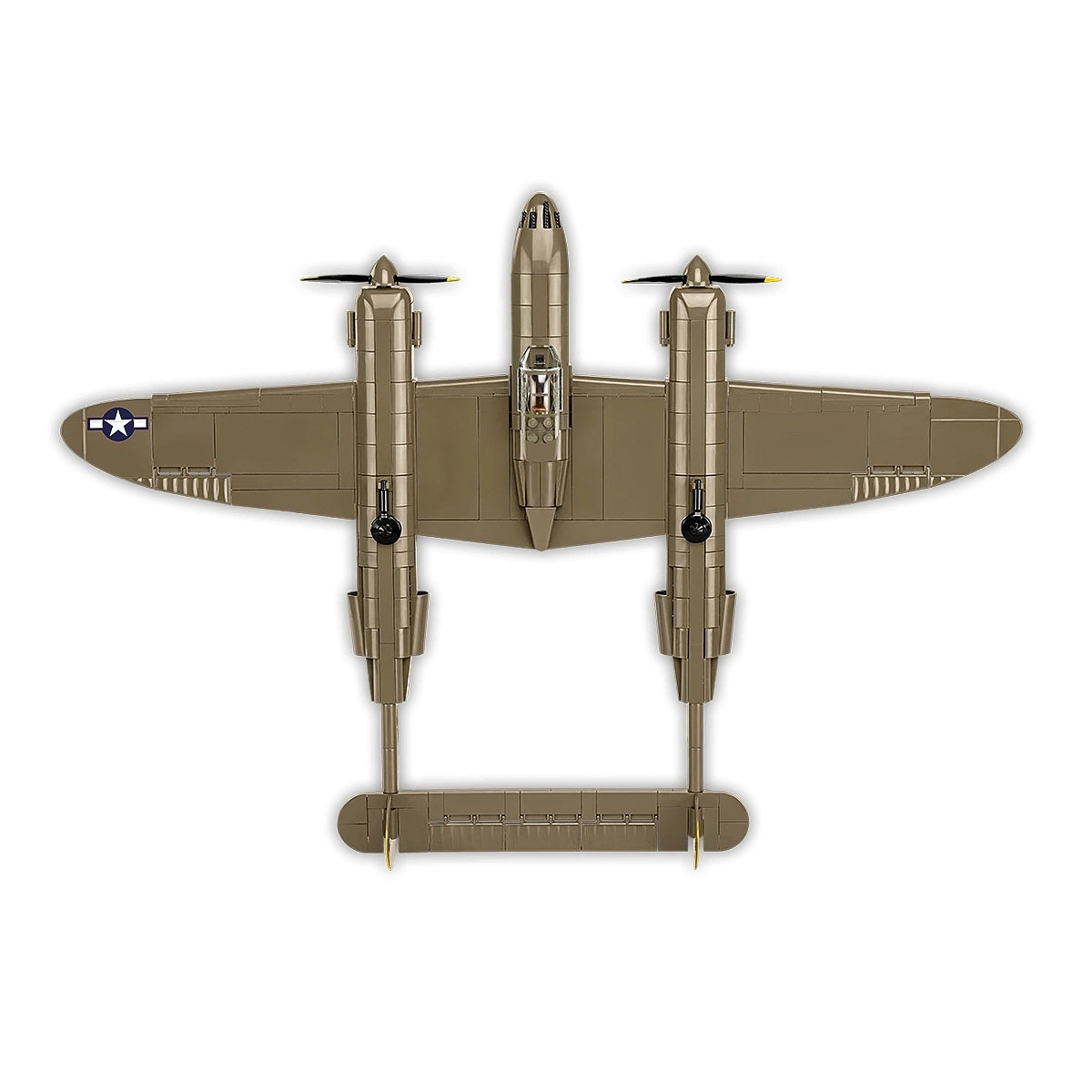 Modellflugzeug P-38 Lightning von oben gesehen