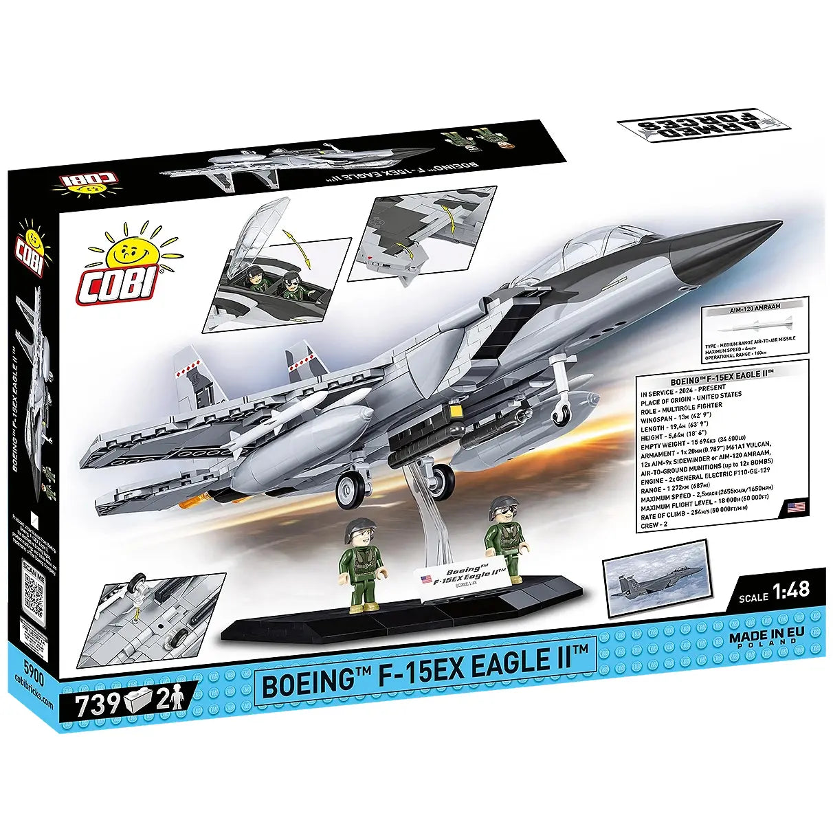 COBI Boeing F-15EX Eagle II Bausatz mit 739 Teilen und 2 Figuren