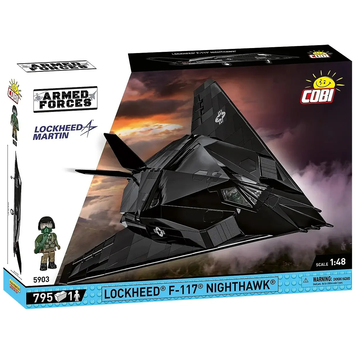 COBI Lockheed F-117 Nighthawk Baukasten mit 795 Teilen und einer Pilotenfigur