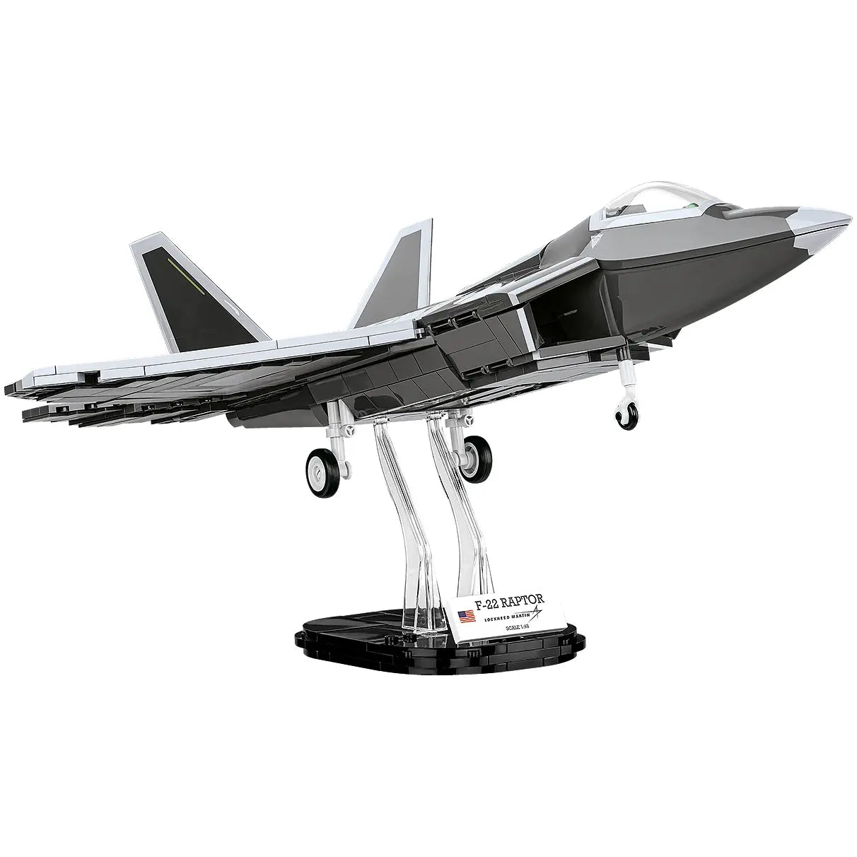 Modell eines F-22 Raptor Kampfjets auf einem Ständer