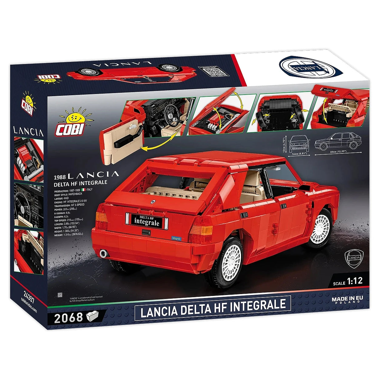 Roter Lancia Delta HF Integrale Modellbausatz von Cobi