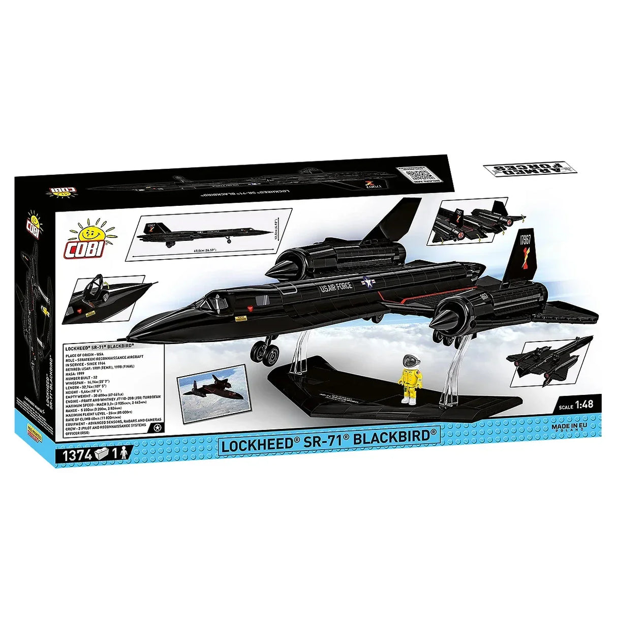 COBI Lockheed SR-71 Blackbird Modellbausatz auf weißem Hintergrund