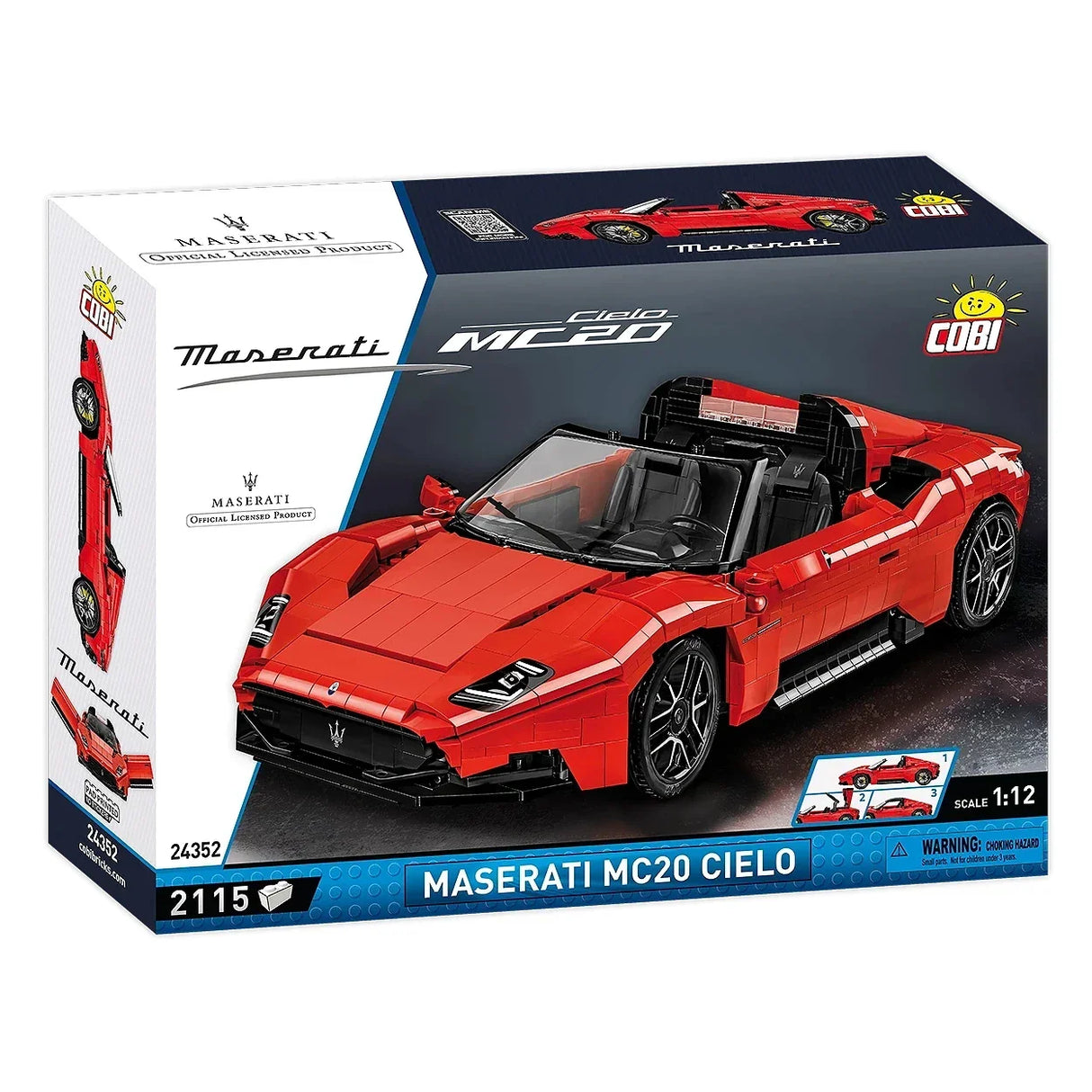 Roter Maserati MC20 Cielo Bausatz in der Verpackung