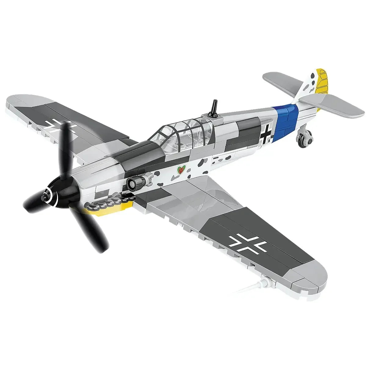 Messerschmitt Bf 109 Flugzeugmodell aus Bausteinen