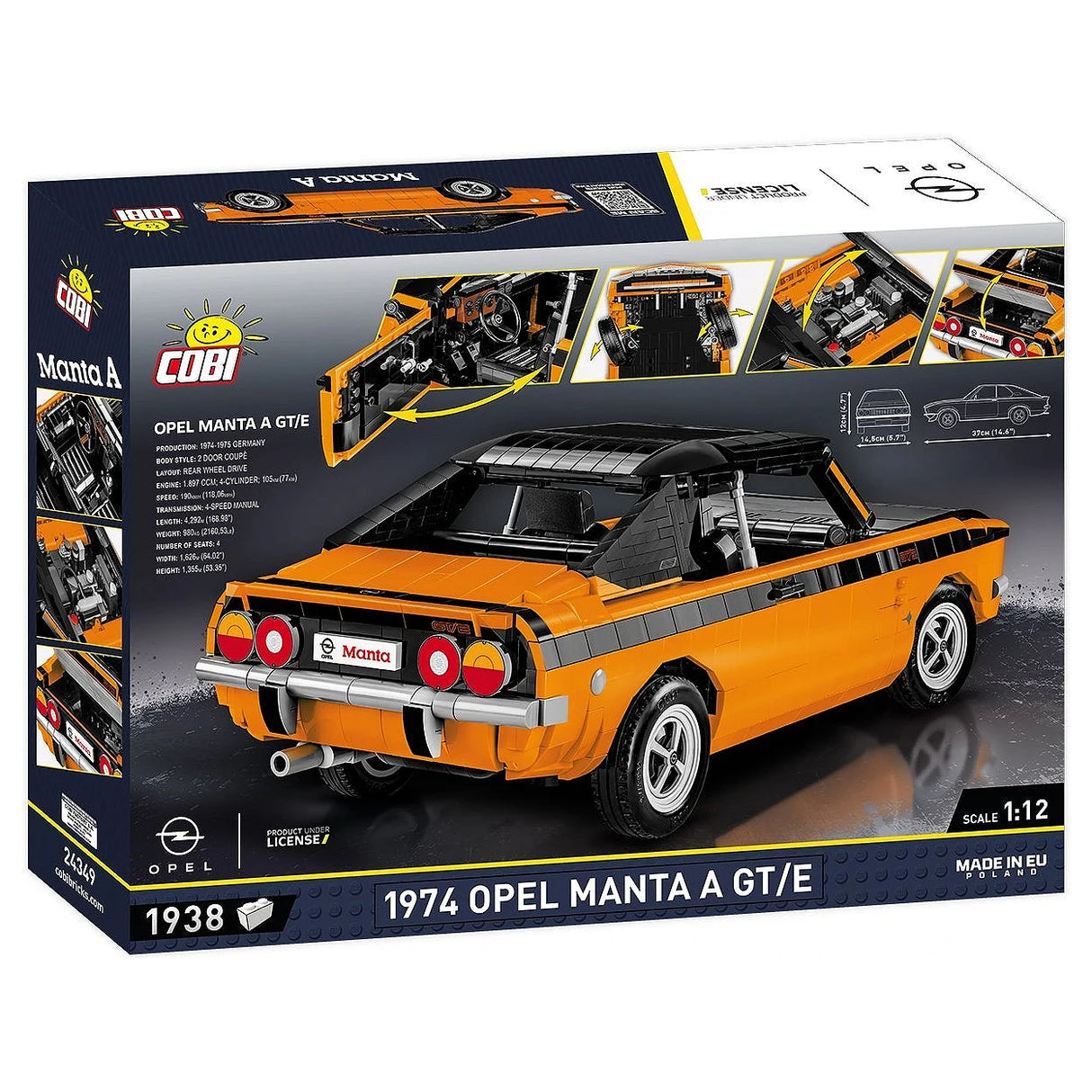COBI Baukasten 1974 Opel Manta A GT/E im Maßstab 1:12