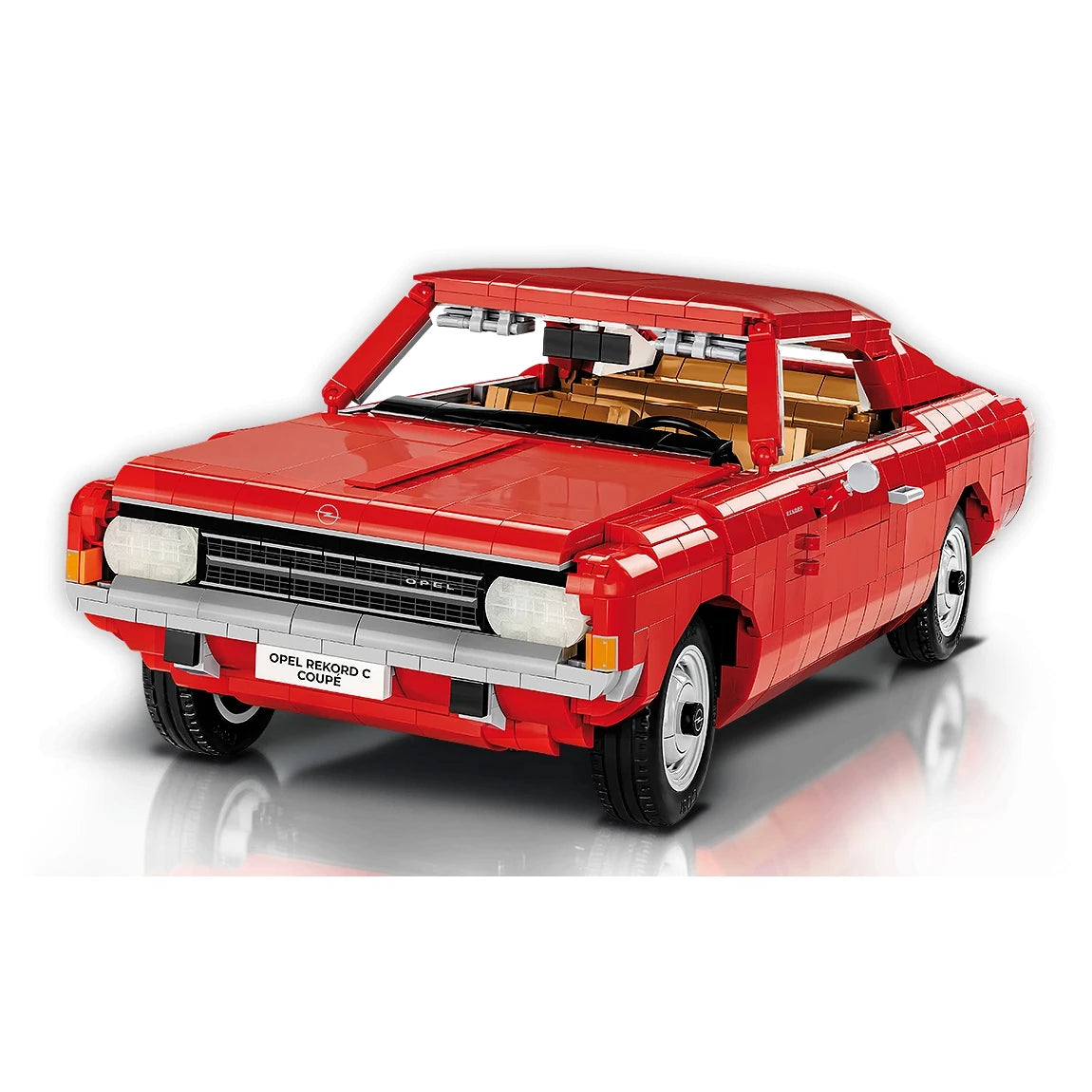 Rotes Opel Rekord C Coupé Modellauto aus Bausteinen