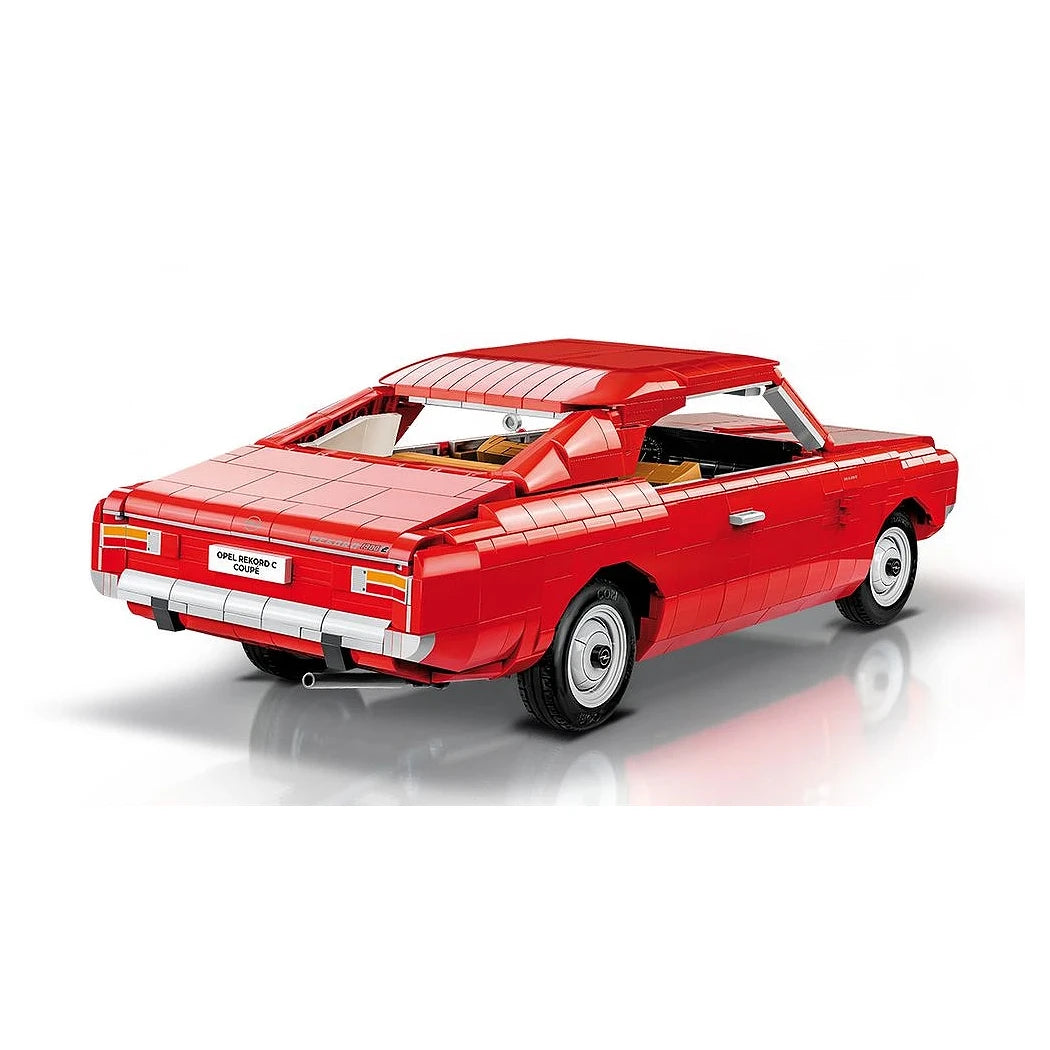 Rotes Opel Rekord C Coupé Modellauto aus Bausteinen