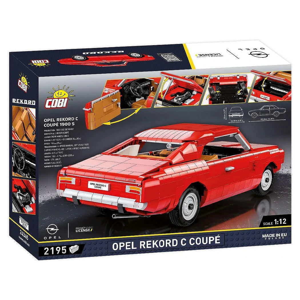 Roter Opel Rekord C Coupé Bausatz von Cobi im Maßstab 1:12