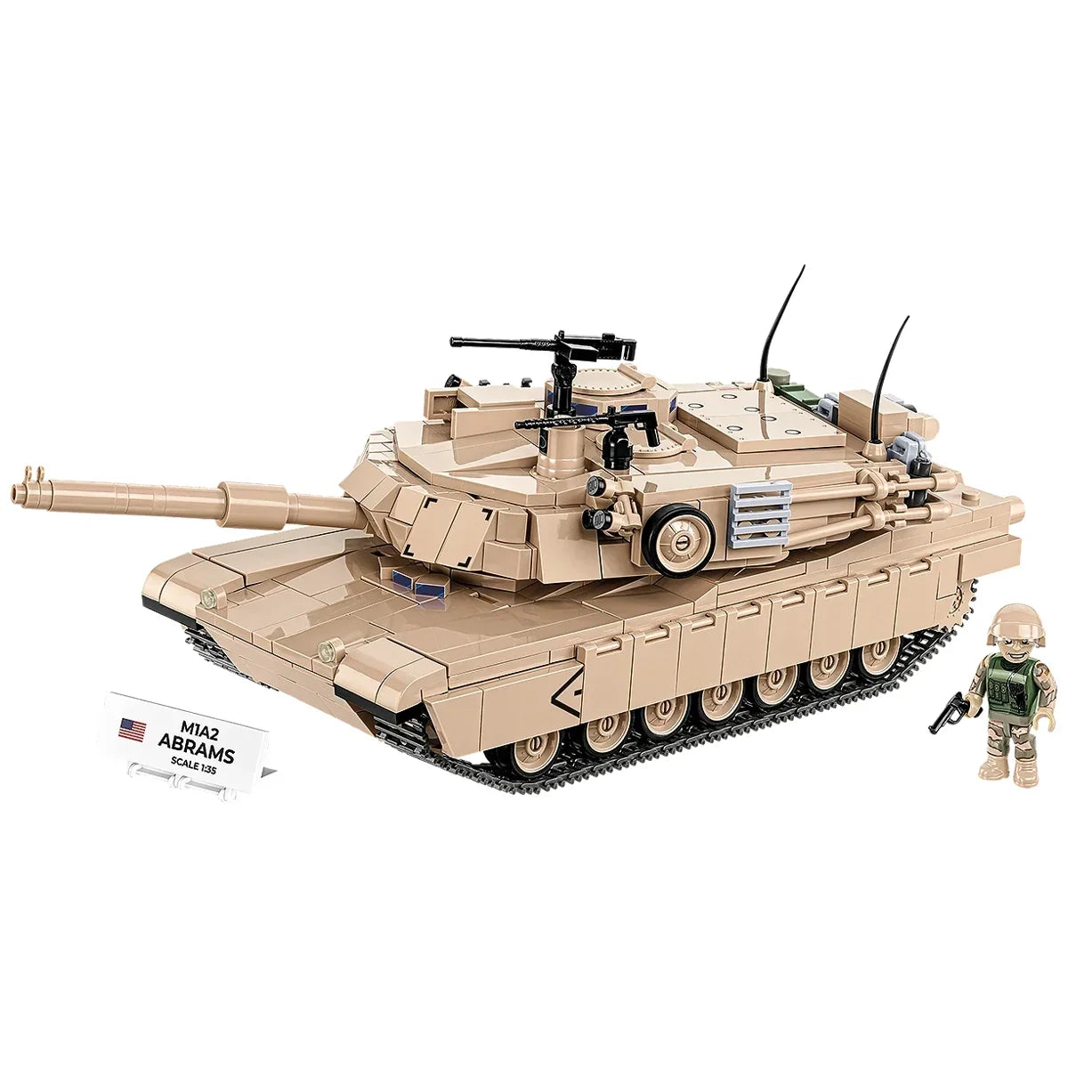 M1A2 Abrams Panzer Modellbausatz mit Soldat und Namensschild