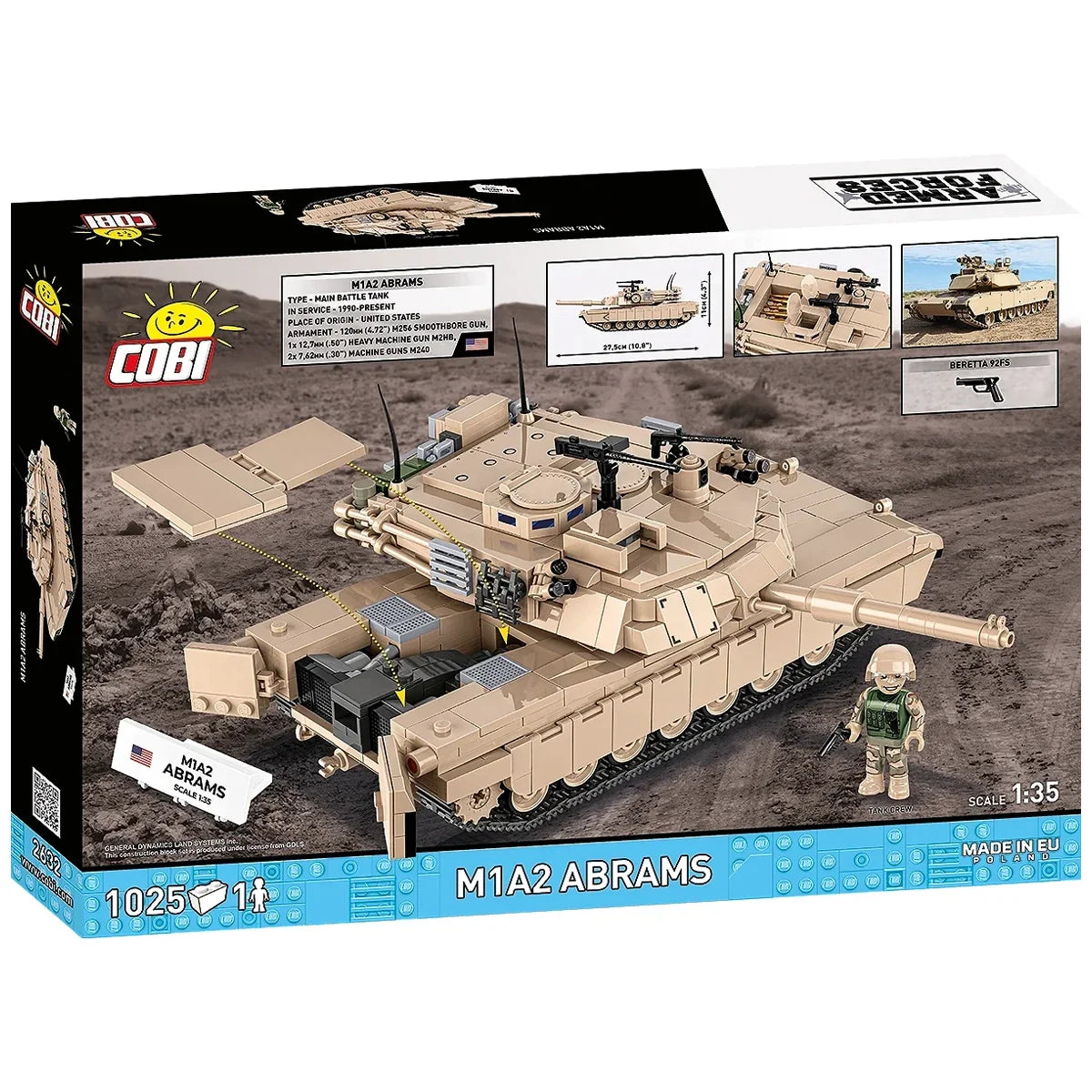 Cobi M1A2 Abrams Panzer Baukasten mit 1025 Teilen und einer Figur
