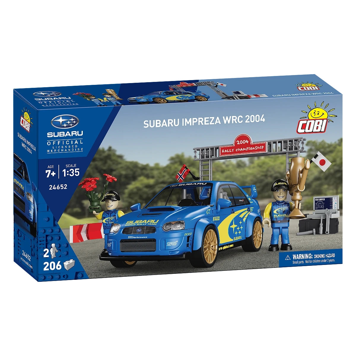 Cobi Bausatz Subaru Impreza WRC 2004 mit Rennwagen und zwei Figuren