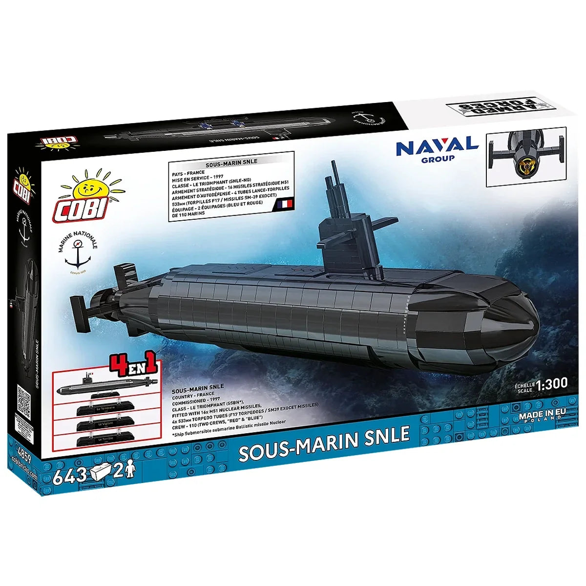 Cobi Baukasten U-Boot Sous-Marin SNLE
