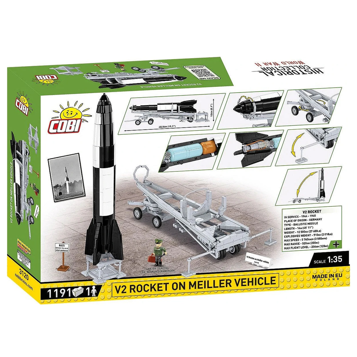 COBI V2 Rakete auf Meillerwagen Modellbausatz