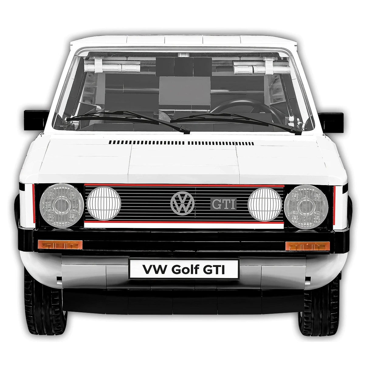 Weißes VW Golf GTI Modellauto von vorne