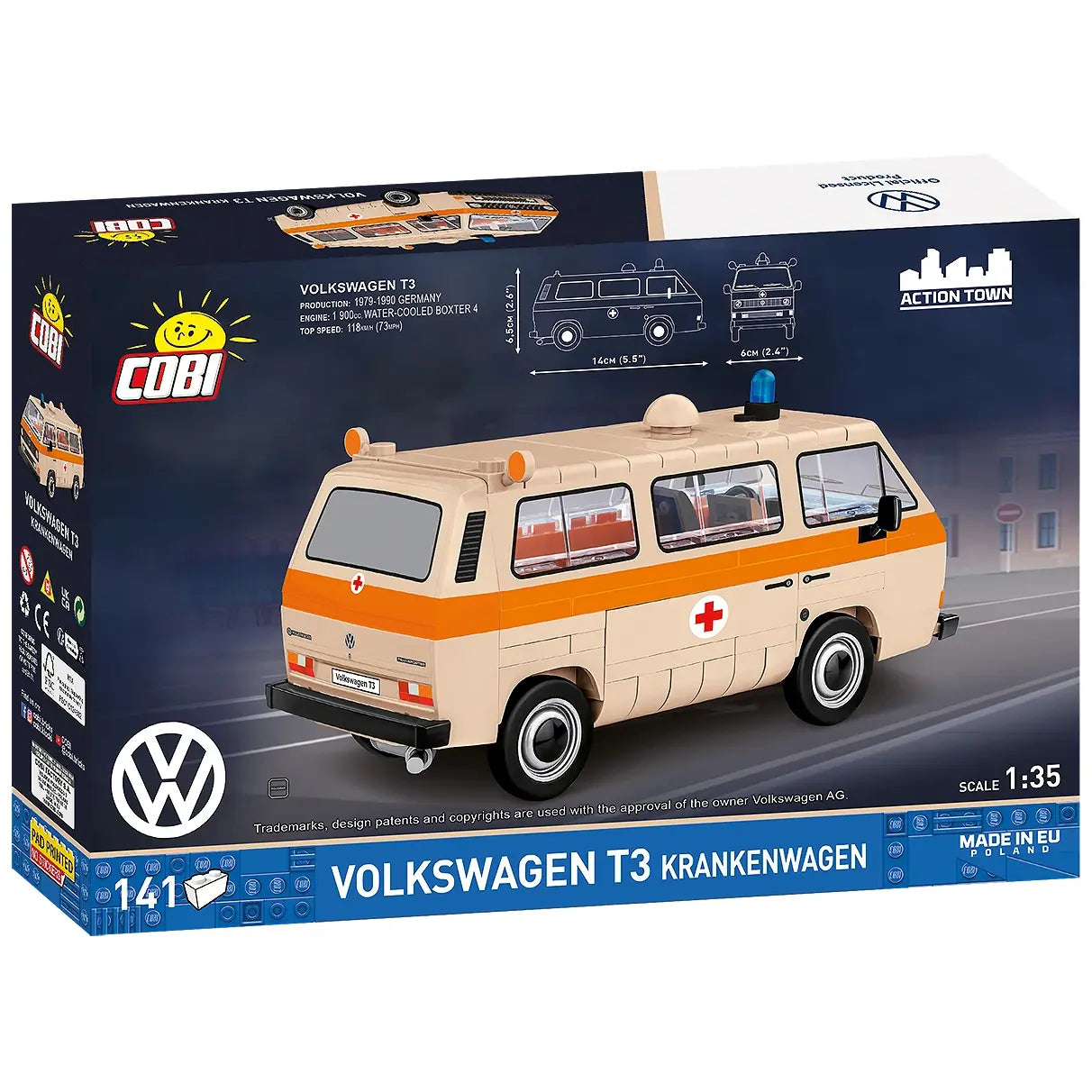 Bausatz des Volkswagen T3 Krankenwagens von Cobi