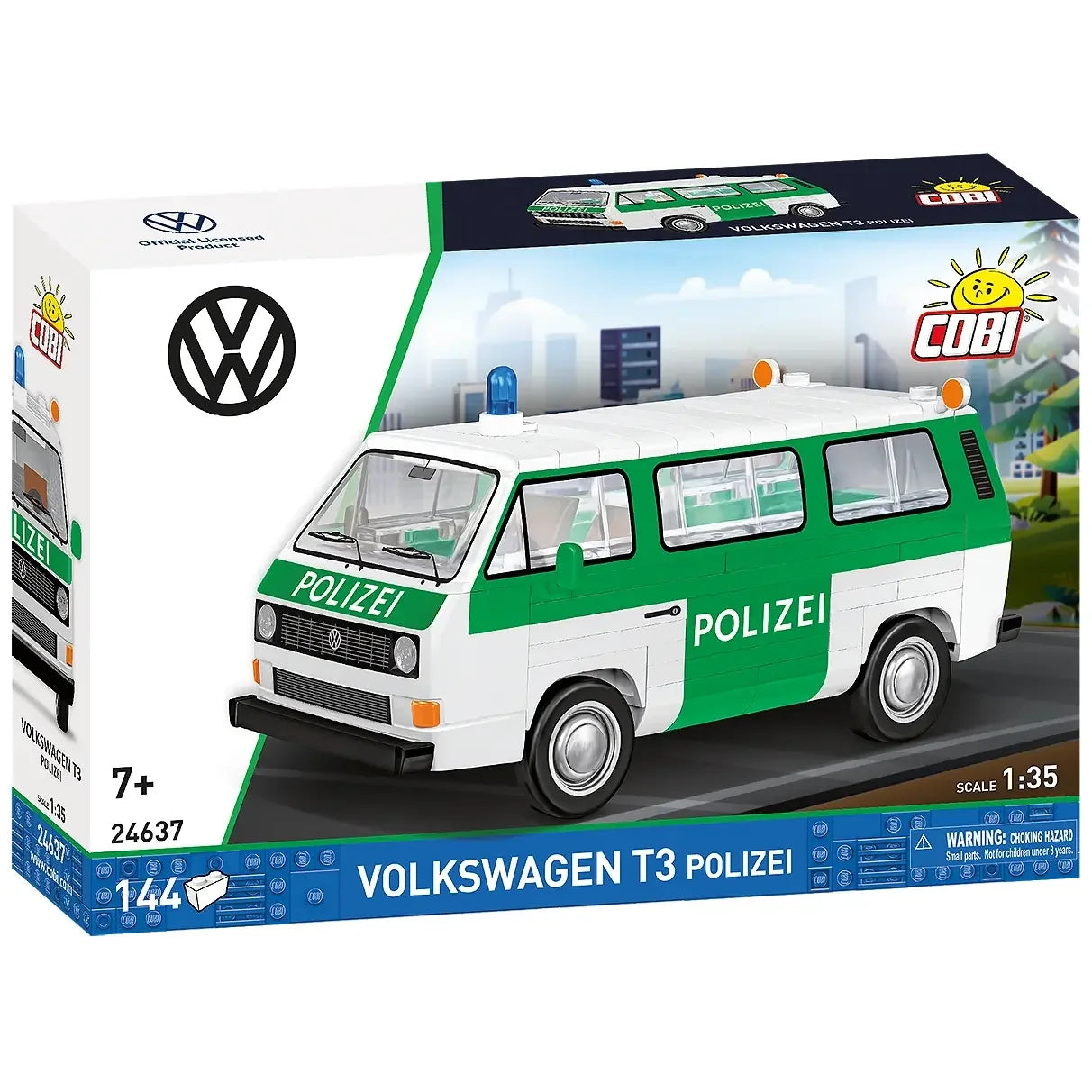 COBI Baukasten Volkswagen T3 Polizei, 144 Teile, Maßstab 1:35