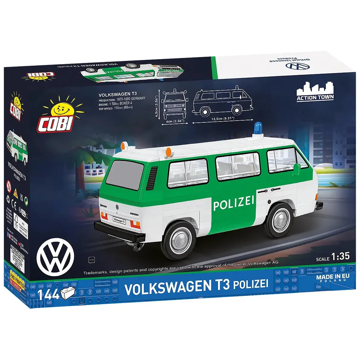 COBI Volkswagen T3 Polizei Bausatz auf Verpackung