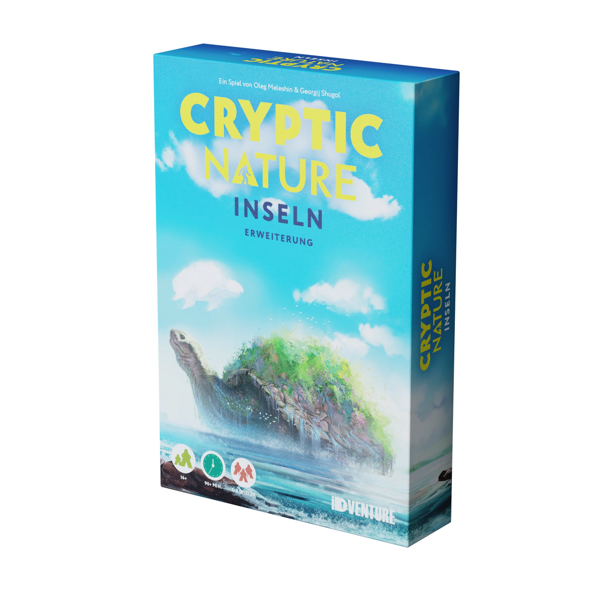 Spieleschachtel Cryptic Nature Inseln Erweiterung mit einer Schildkröte als Inselmotiv