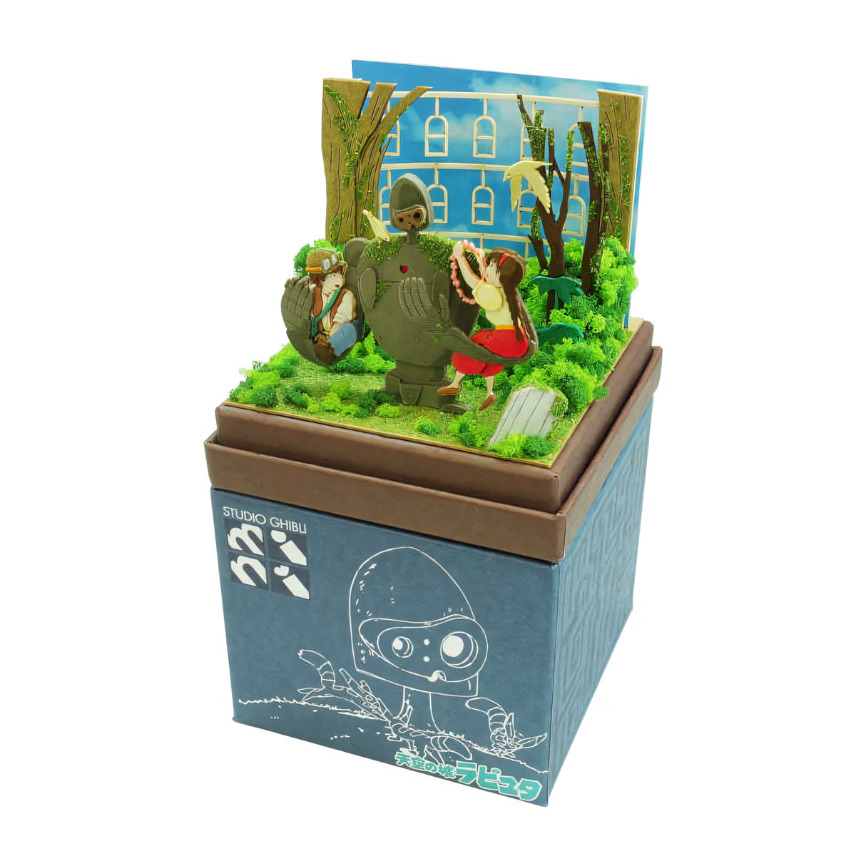 Studio Ghibli Laputa Roboter Soldat Diorama Box mit Pazu, Sheeta und Roboter Soldat