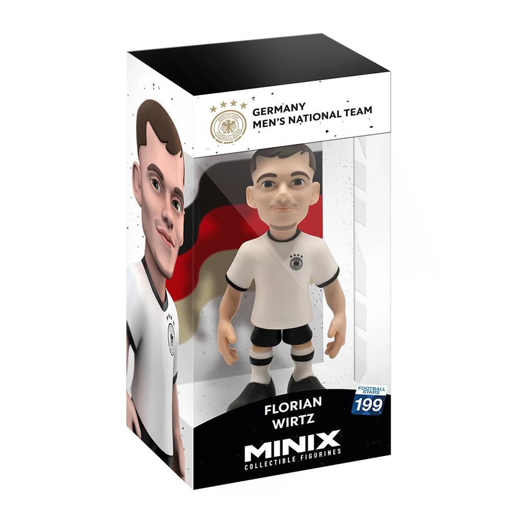 Minix Sammelfigur von Florian Wirtz im Trikot der deutschen Nationalmannschaft in der Verpackung