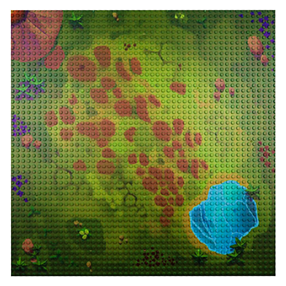 Dinosaurier Landschaft 50x50 - Bauplatte