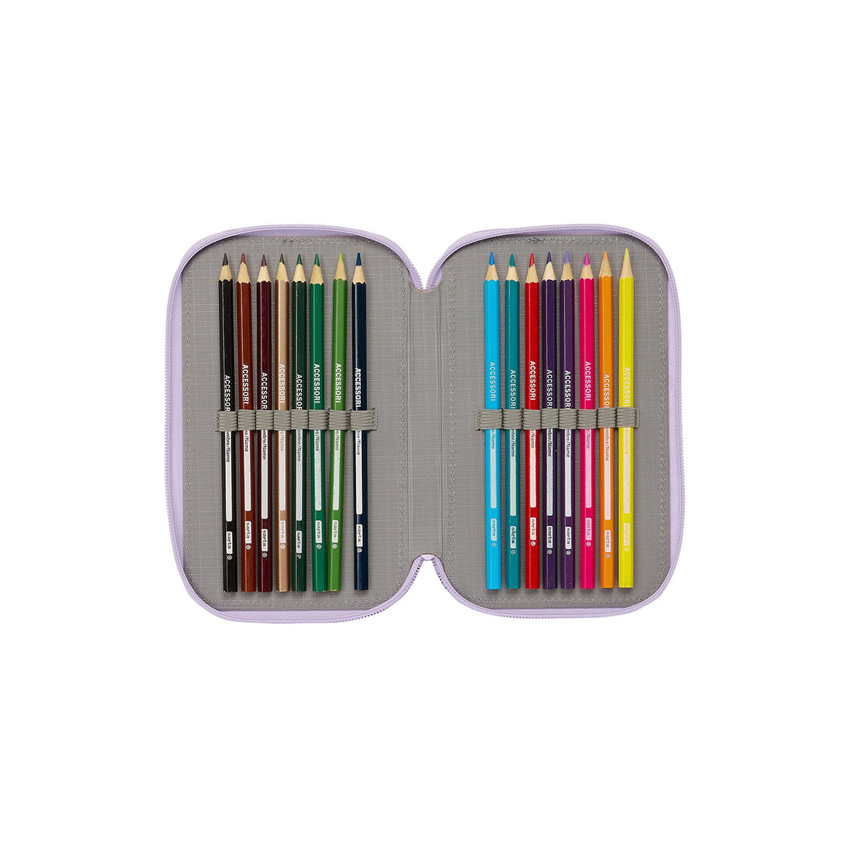 Wish - Trousse comprenant stylos, taille-crayon et gomme (28 pièces)