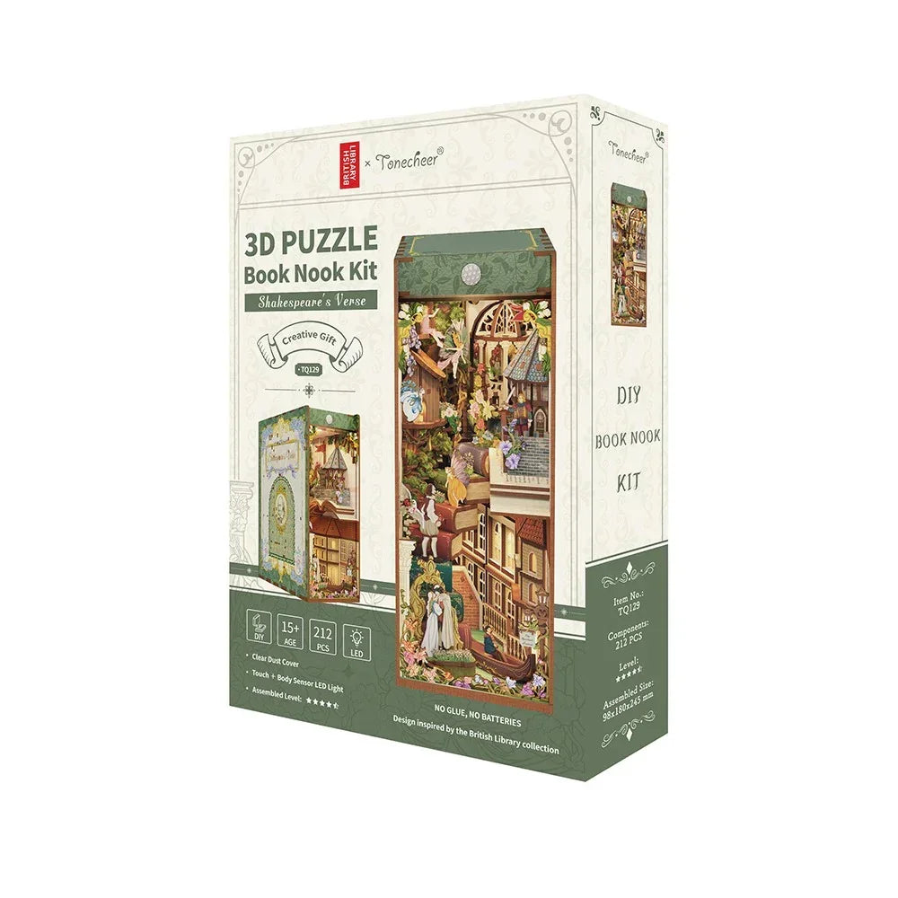 3D Puzzle Buchnischen-Kit Shakespeare's Vers