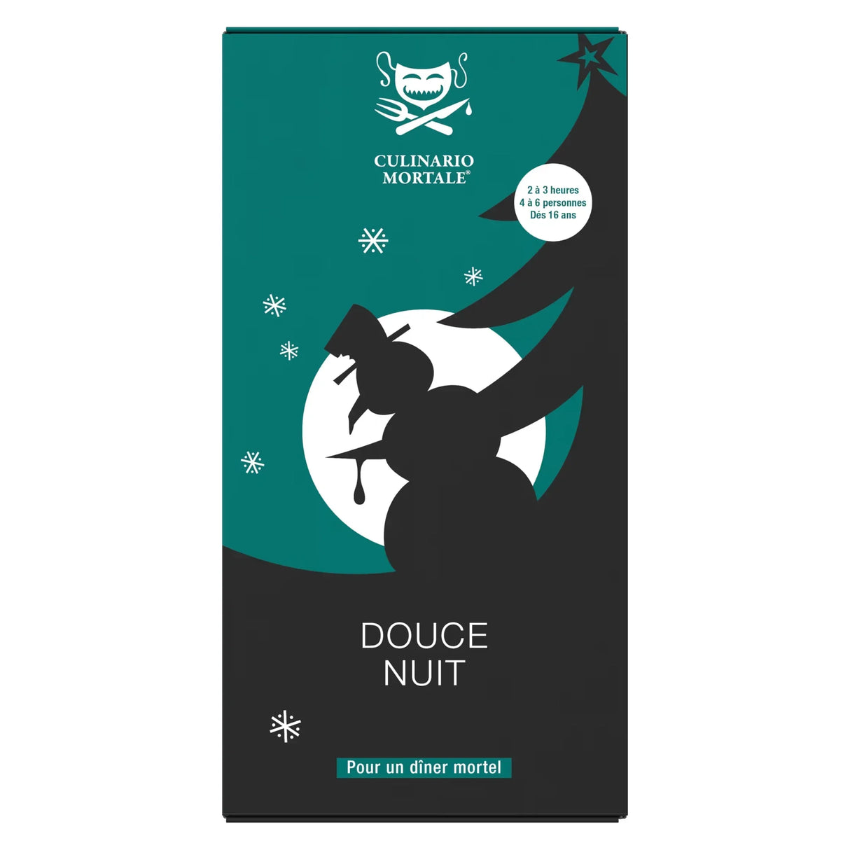 Culinario Mortale Douce Nuit Spielbox mit Schneemann und Weihnachtsbaum