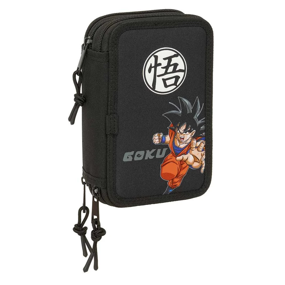 Schwarzes Etui mit Goku-Aufdruck und dem Schriftzug Goku