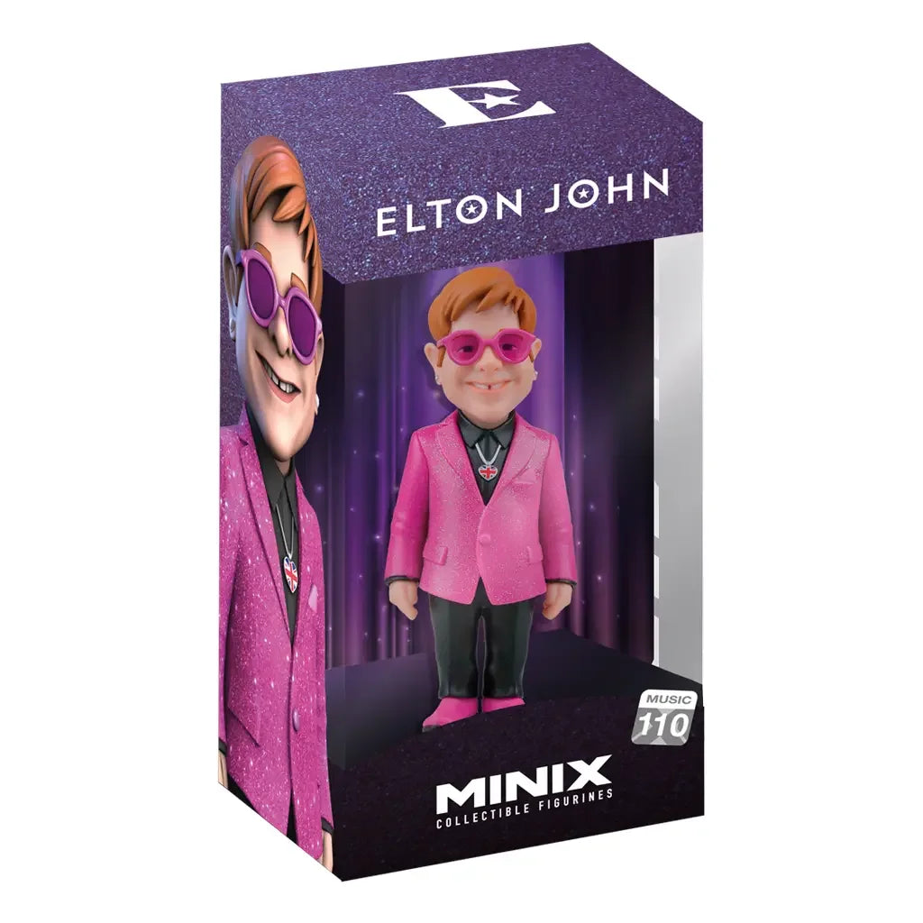 Elton John Minix Sammelfigur in pinkem Anzug und Sonnenbrille