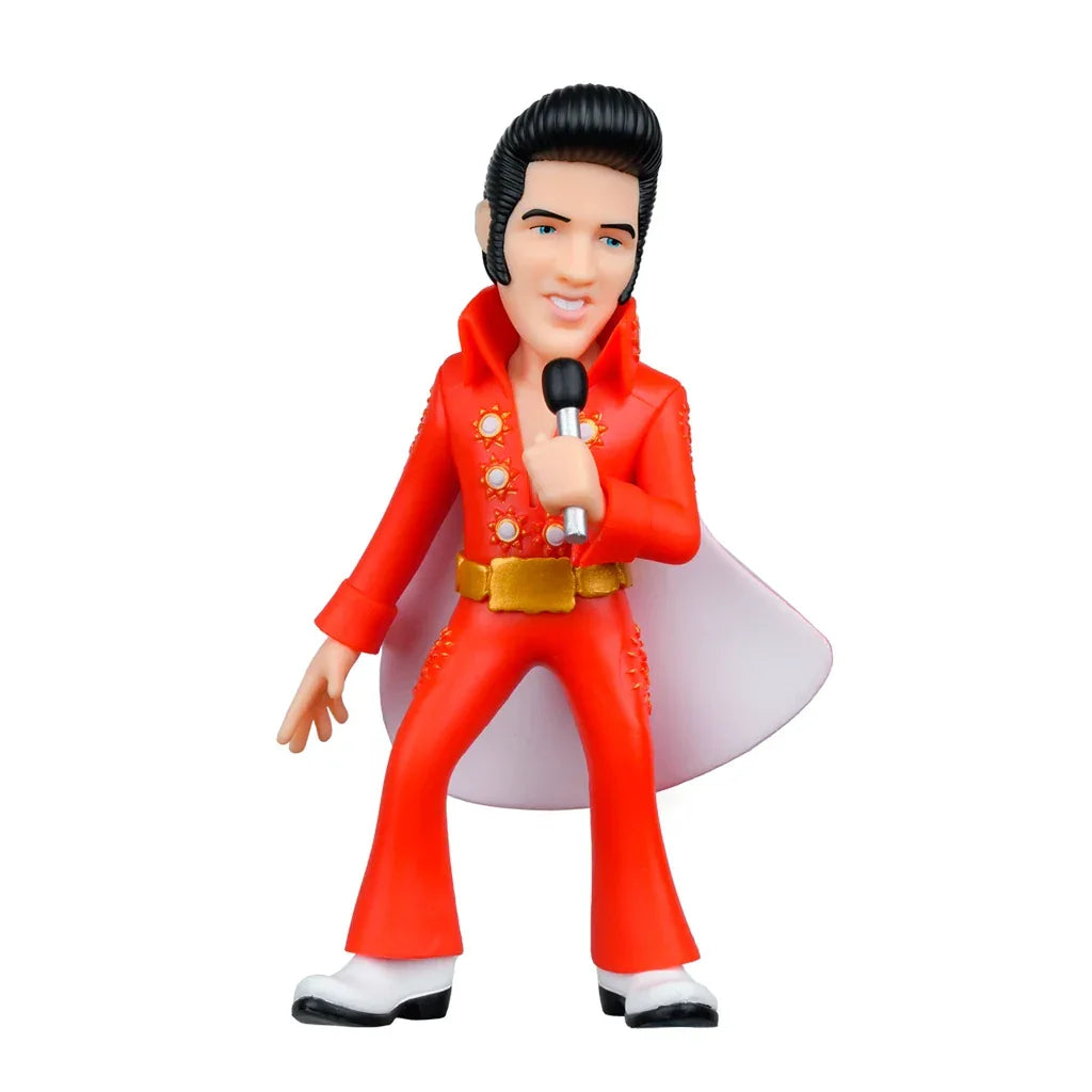 Elvis Presley Figur in rotem Overall mit Mikrofon