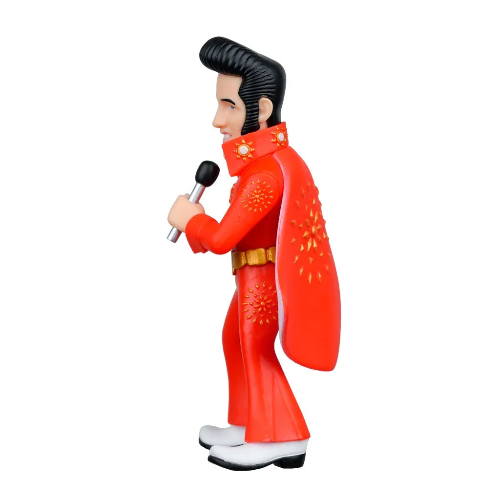 Elvis Presley Figur in rotem Anzug mit Mikrofon