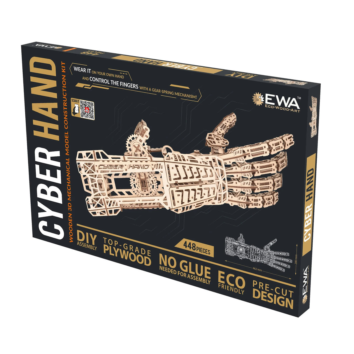 Verpackung des Cyber Hand 3D Holzmodell Bausatzes