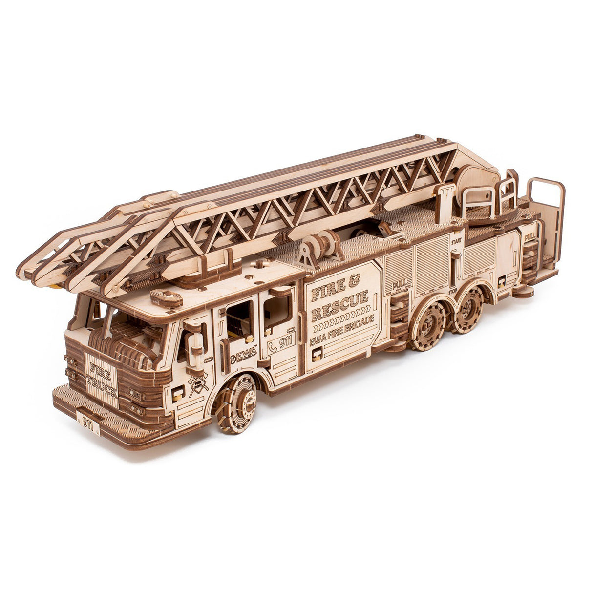 Camion de pompiers - Kit de construction en bois 3D